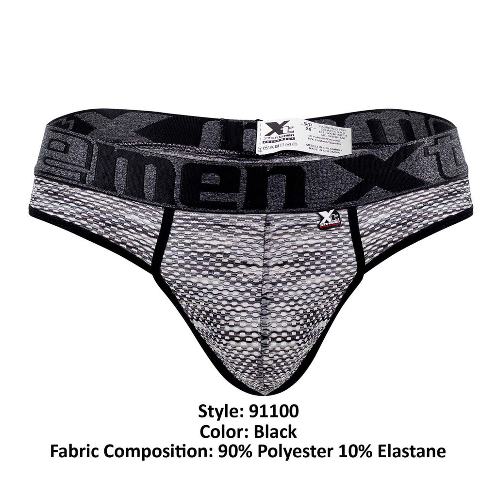 Xtremen 91100 Microfiber Mesh Thongs Color Black - DealByEthan.gay loves Xtremen