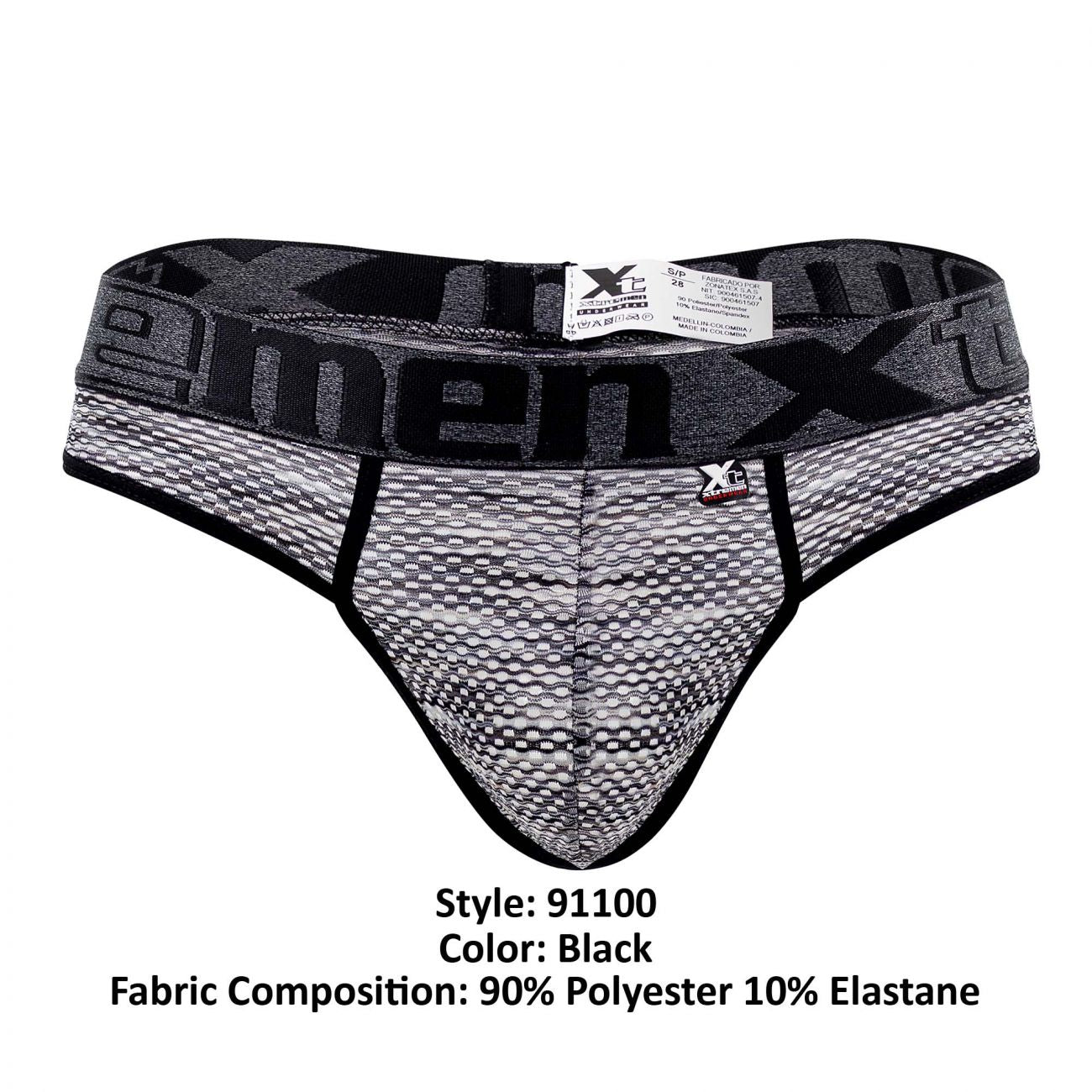Xtremen 91100 Microfiber Mesh Thongs Color Black - DealByEthan.gay loves Xtremen