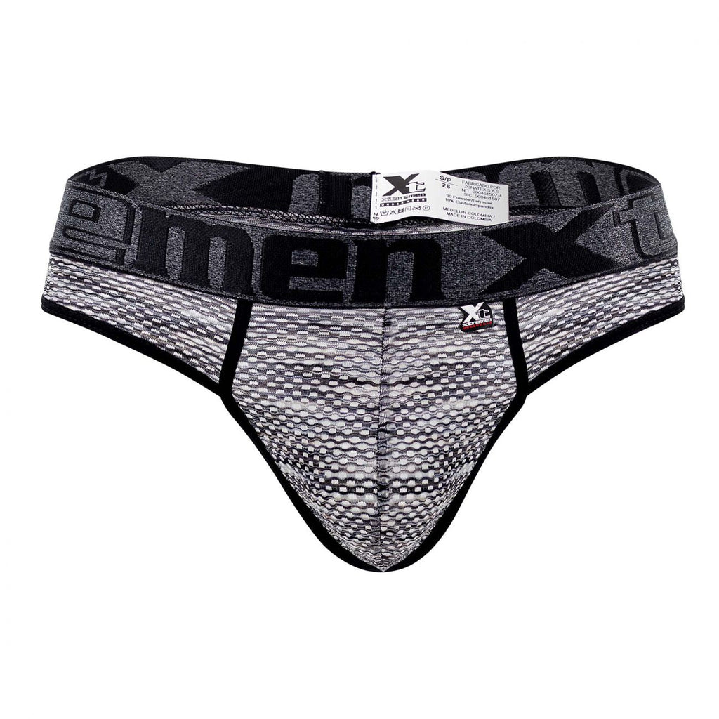 Xtremen 91100X Microfiber Mesh Thongs Color Black - DealByEthan.gay loves Xtremen
