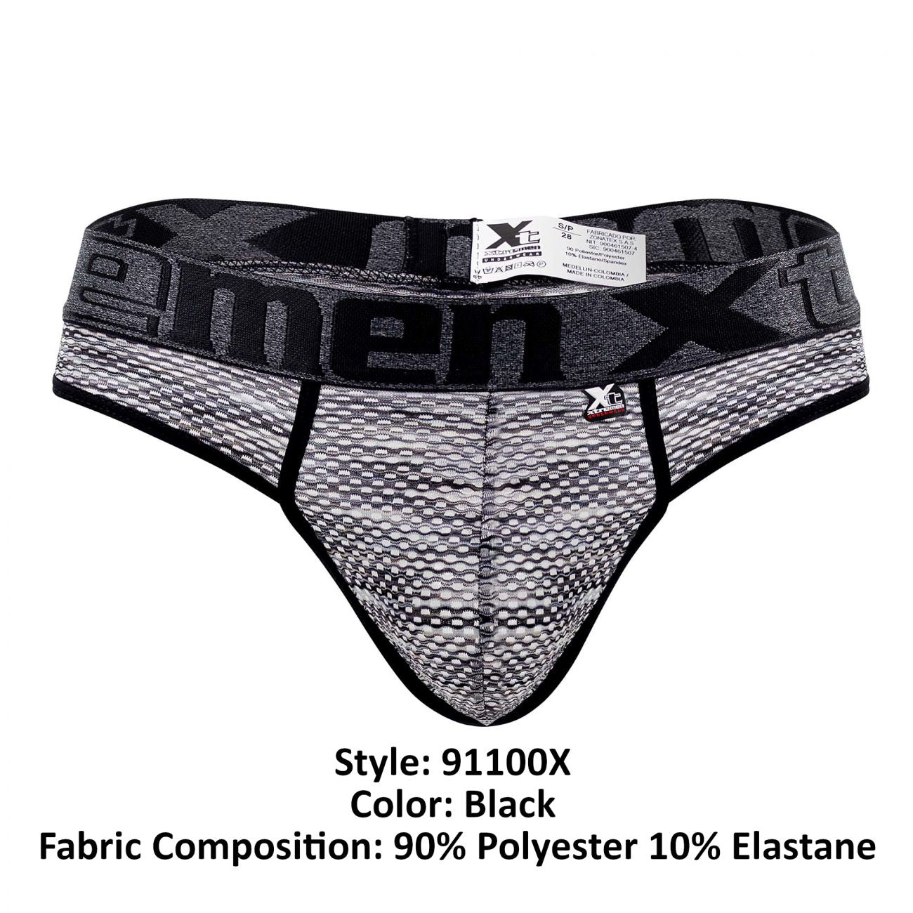 Xtremen 91100X Microfiber Mesh Thongs Color Black - DealByEthan.gay loves Xtremen