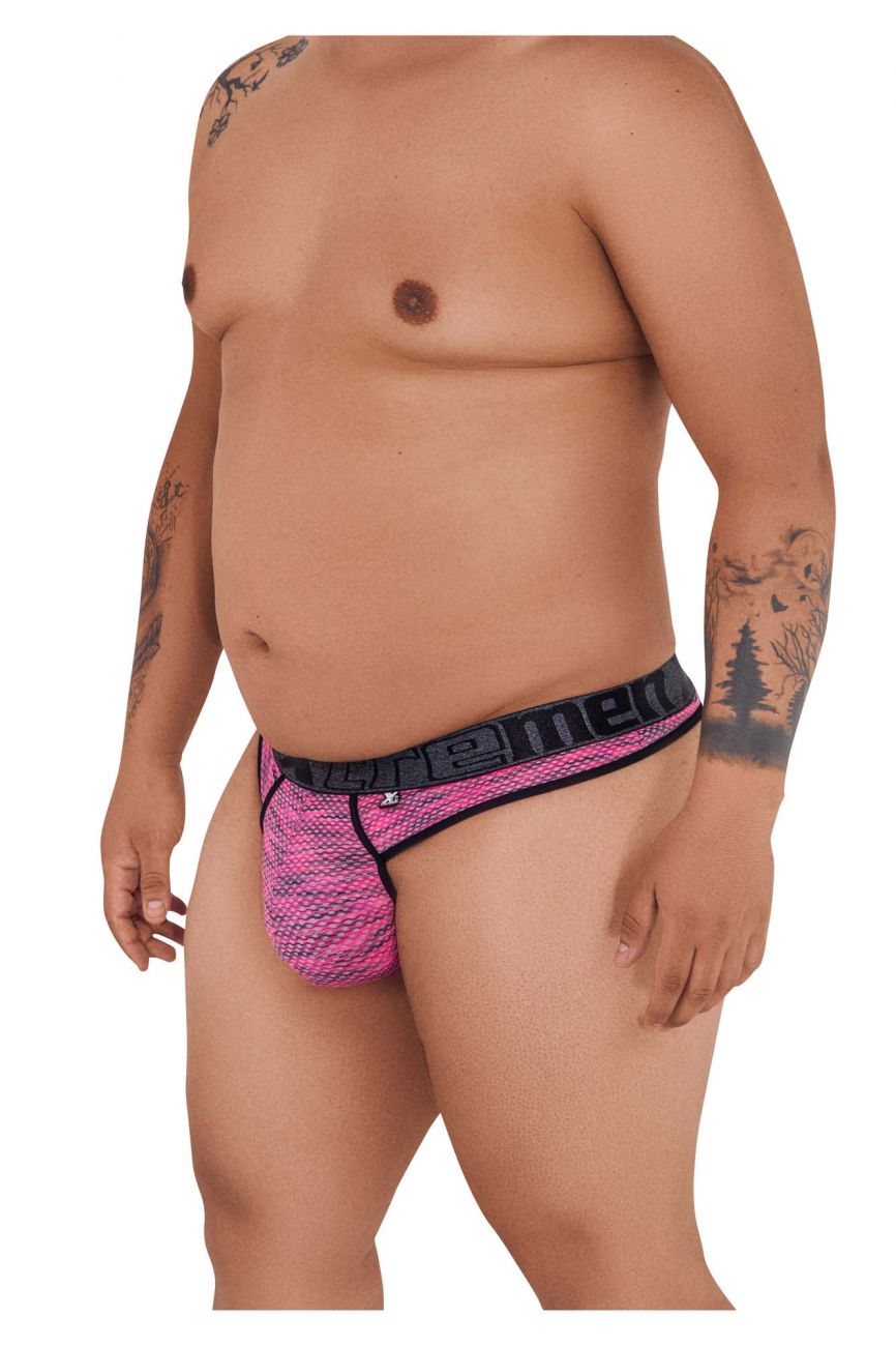 Xtremen 91100X Microfiber Mesh Thongs Color Pink - DealByEthan.gay loves Xtremen