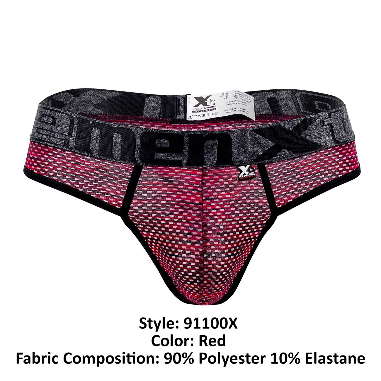 Xtremen 91100X Microfiber Mesh Thongs Color Red - DealByEthan.gay loves Xtremen