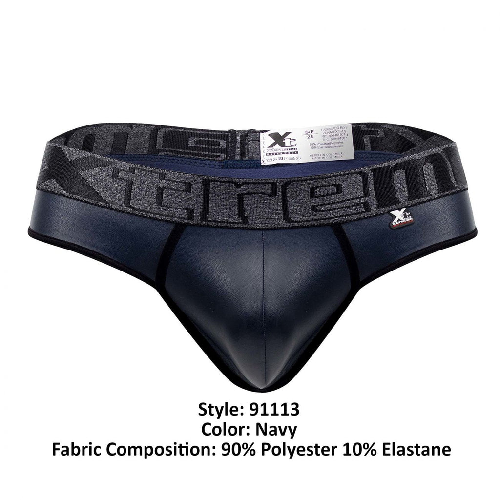 Xtremen 91113 Faux Leather Thongs Color Navy - DealByEthan.gay loves Xtremen