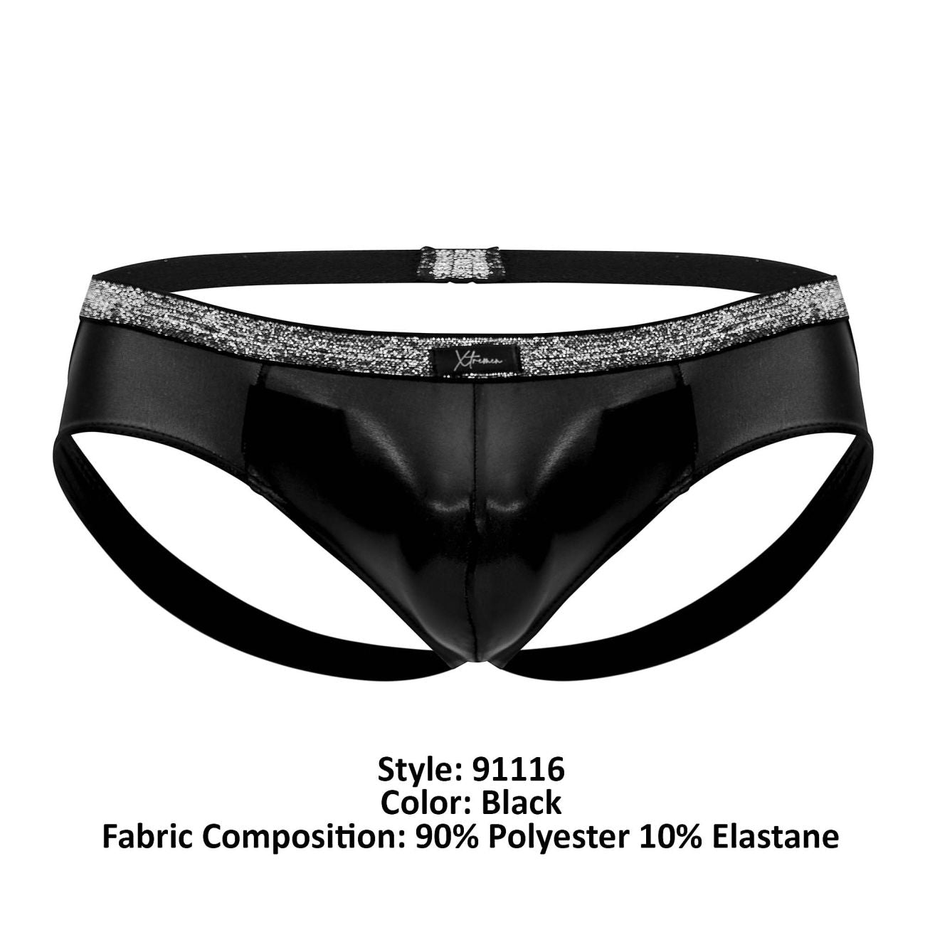 Xtremen 91116 Metallic Jockstrap Color Black - DealByEthan.gay loves Xtremen