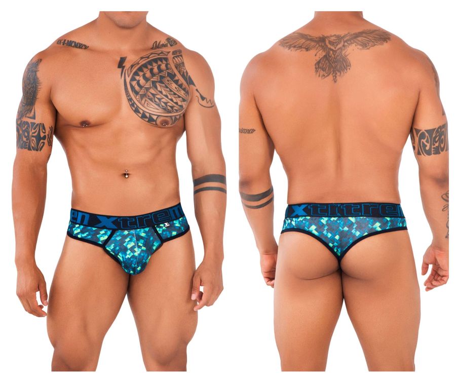 Xtremen 91131 Printed Thongs Color Green - DealByEthan.gay loves Xtremen