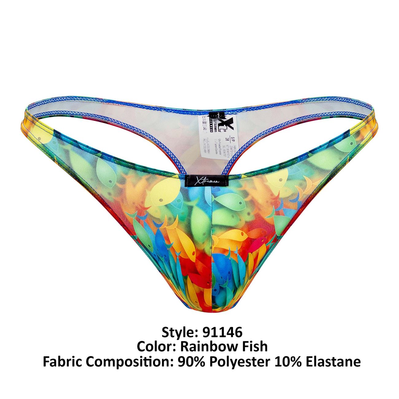 Xtremen 91146 Printed Microfiber Thongs Color Rainbow Fish - DealByEthan.gay loves Xtremen