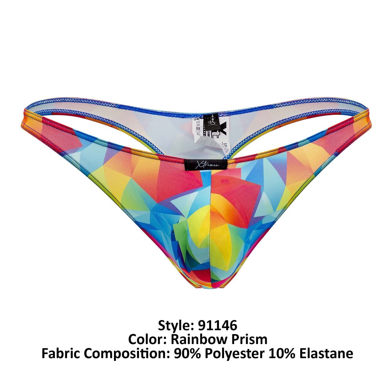 Xtremen 91146 Printed Microfiber Thongs Color Rainbow Prism - DealByEthan.gay loves Xtremen