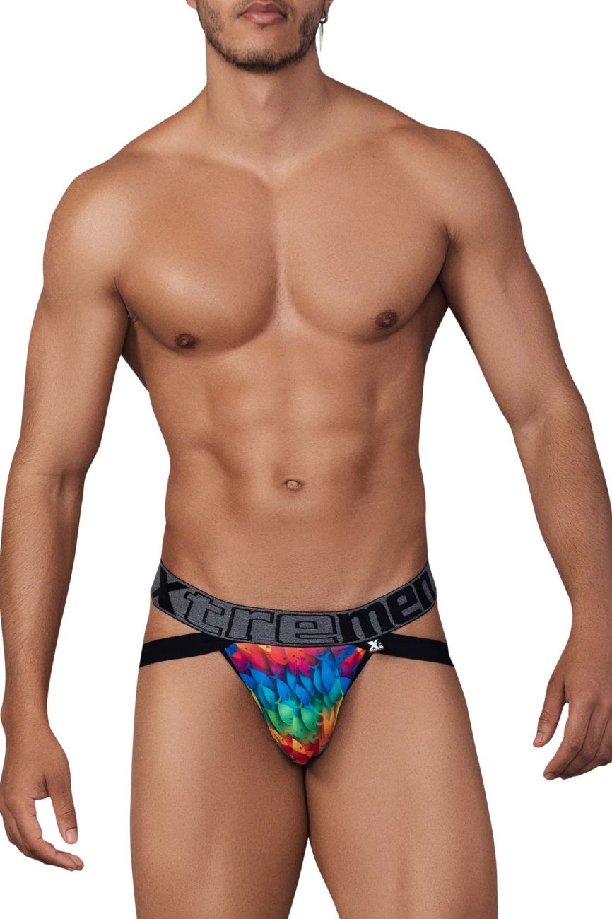 Xtremen 91148 Printed Microfiber Jockstrap Color Rainbow Fish - DealByEthan.gay loves Xtremen