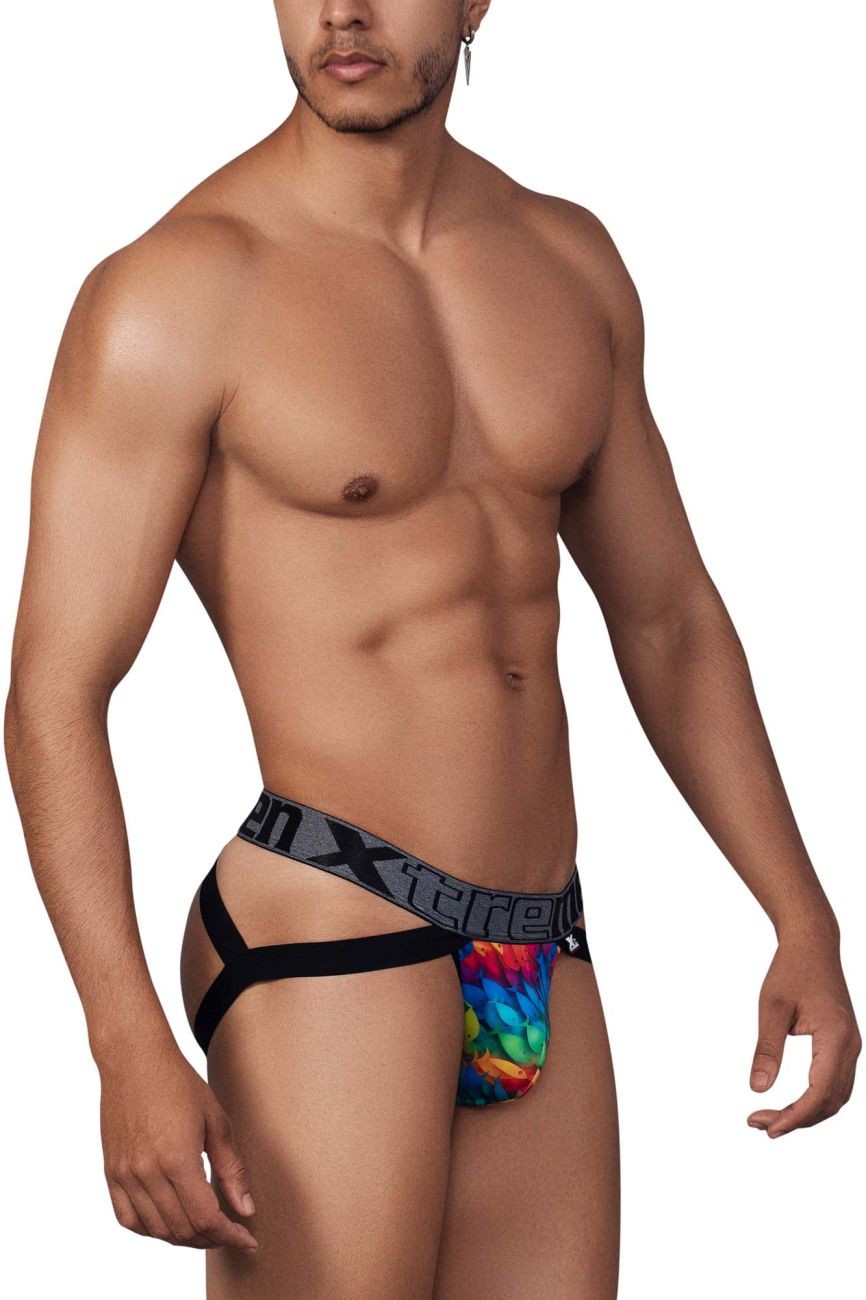Xtremen 91148 Printed Microfiber Jockstrap Color Rainbow Fish - DealByEthan.gay loves Xtremen