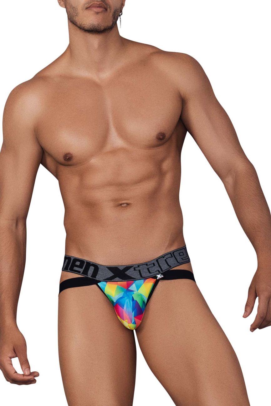 Xtremen 91148 Printed Microfiber Jockstrap Color Rainbow Prism - DealByEthan.gay loves Xtremen
