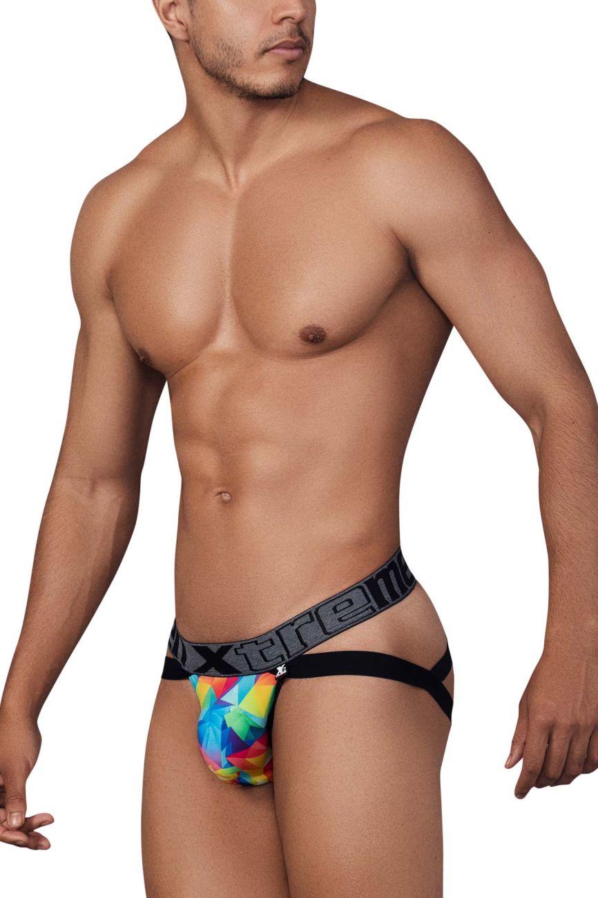 Xtremen 91148 Printed Microfiber Jockstrap Color Rainbow Prism - DealByEthan.gay loves Xtremen