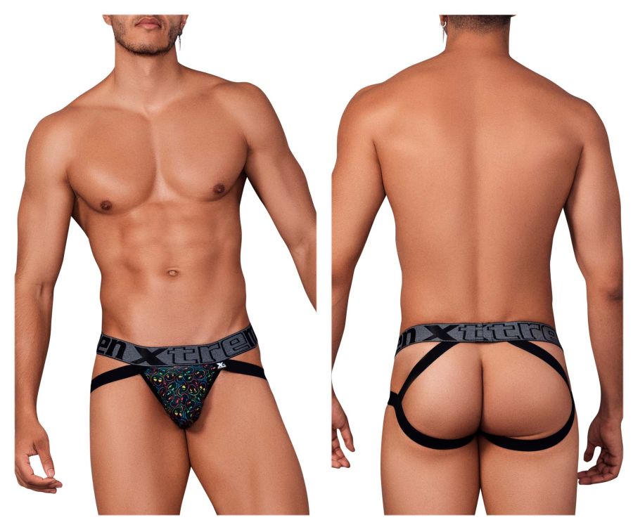 Xtremen 91148 Printed Microfiber Jockstrap Color Smiley Face - DealByEthan.gay loves Xtremen