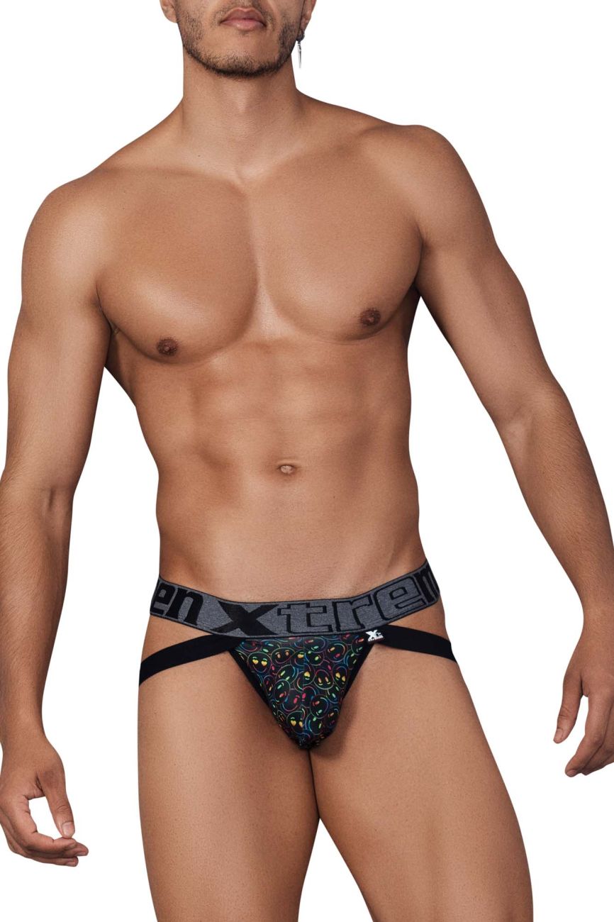 Xtremen 91148 Printed Microfiber Jockstrap Color Smiley Face - DealByEthan.gay loves Xtremen