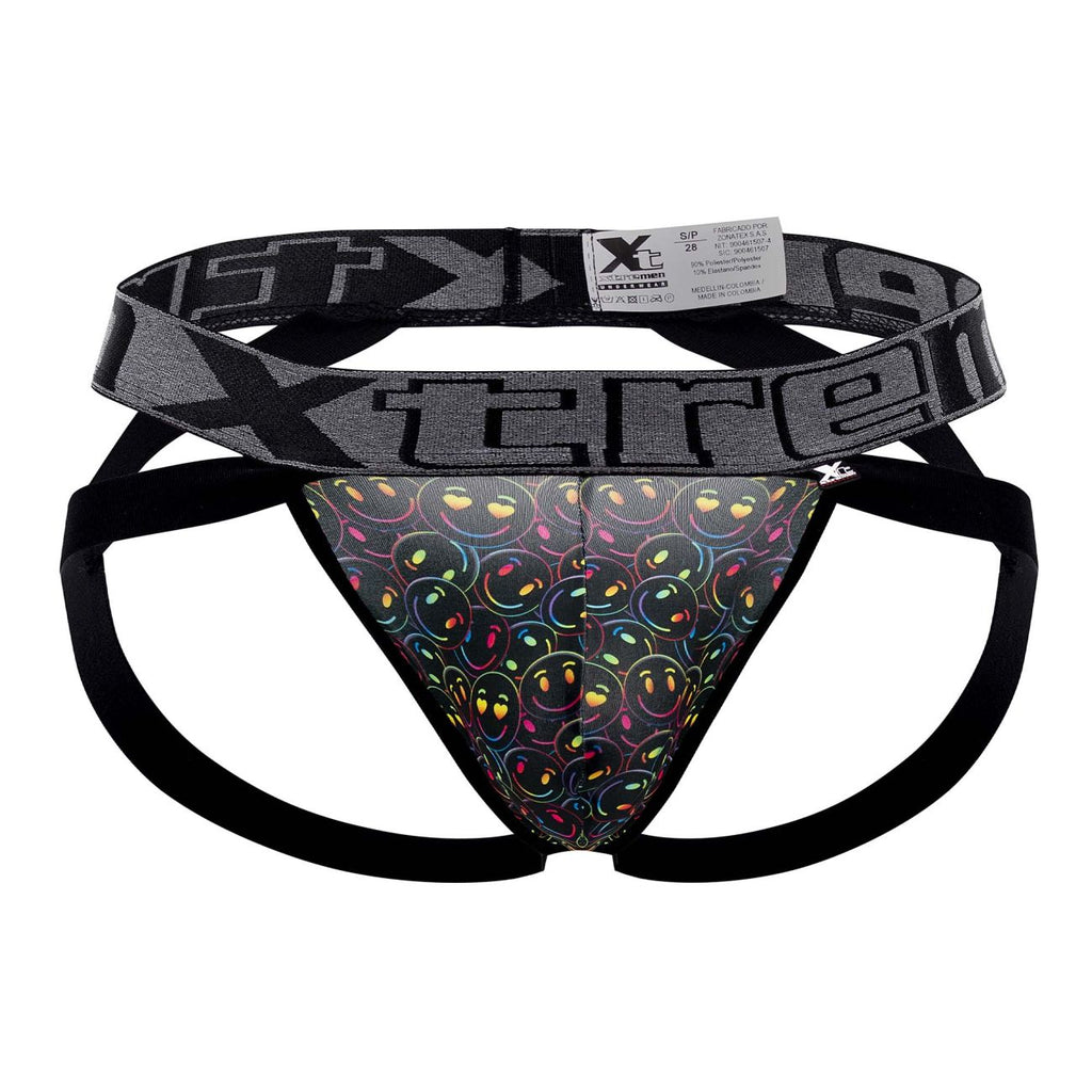 Xtremen 91148 Printed Microfiber Jockstrap Color Smiley Face - DealByEthan.gay loves Xtremen