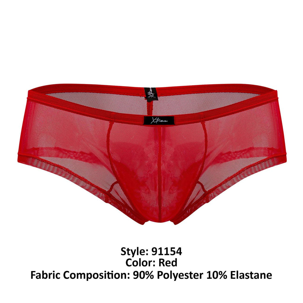 Xtremen 91154 Tulle mesh Trunks Color Red - DealByEthan.gay loves Xtremen