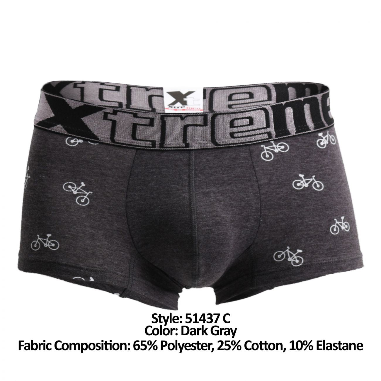 Calzoncillos bóxer con estampado de ciclismo Xtremen 51437C Color gris oscuro