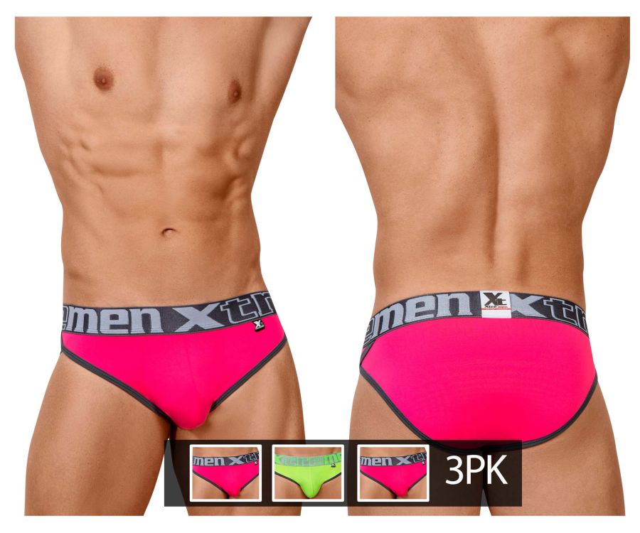 Xtremen 91053-3 3PK Slips Farbe Fuchsia-Grün-Fuchsia