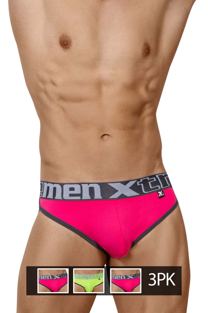Xtremen 91053-3 3PK Slips Farbe Fuchsia-Grün-Fuchsia