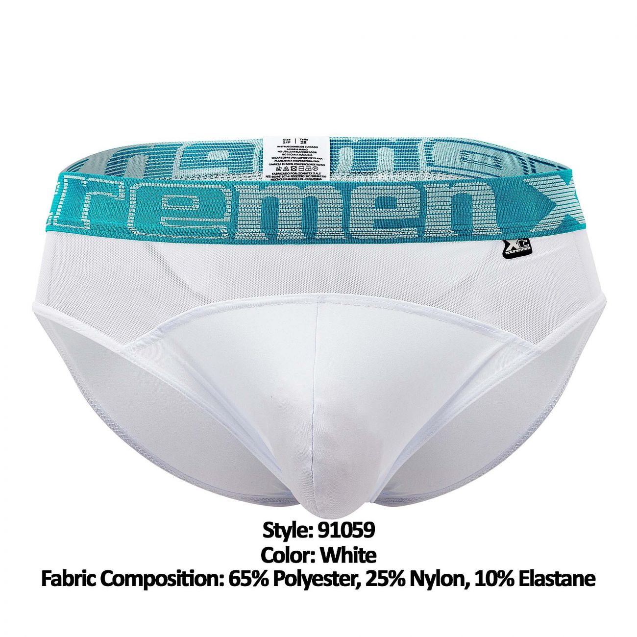 Braguitas de malla Peekaboo Xtremen 91059 Color blanco