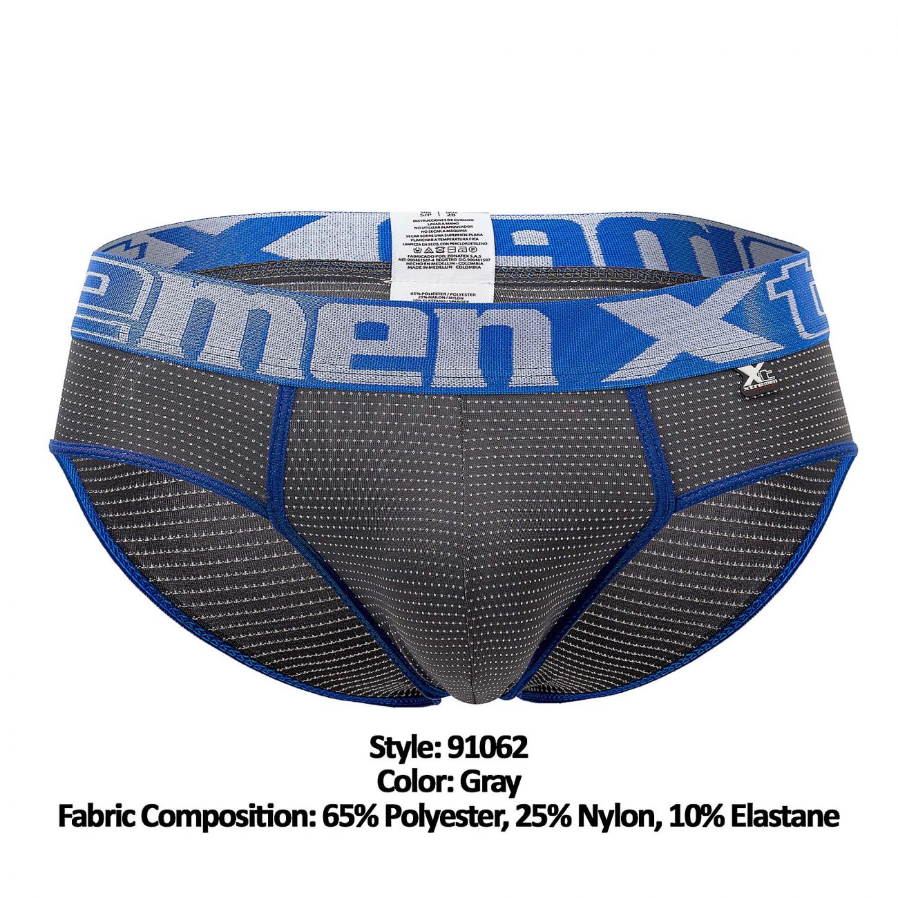 Xtremen 91062 Athletic Piping Briefs Color Gray