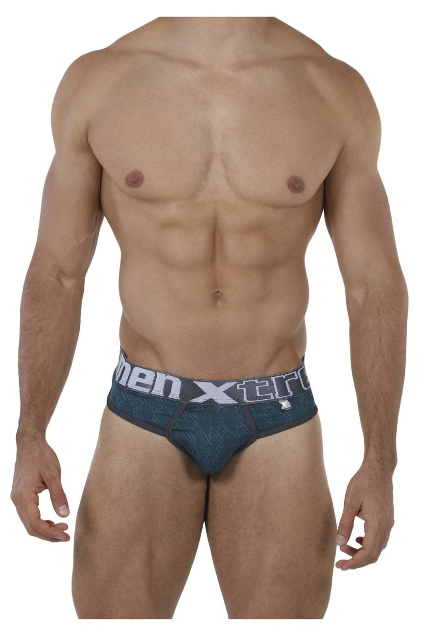 Tanga de microfibra Jacquard Xtremen 91073 Color Jade