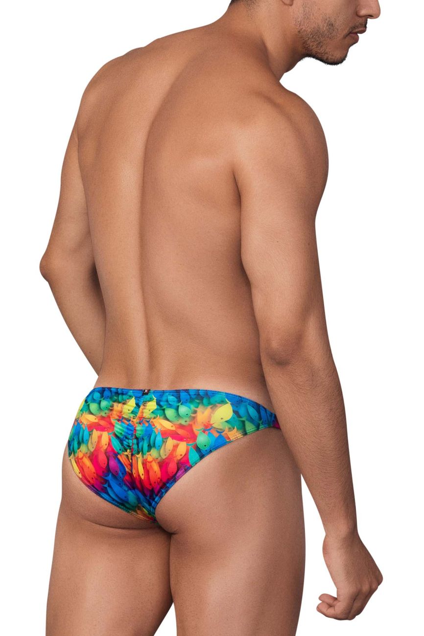 Bikini de microfibra estampado Xtremen 91145 con peces arcoíris en color