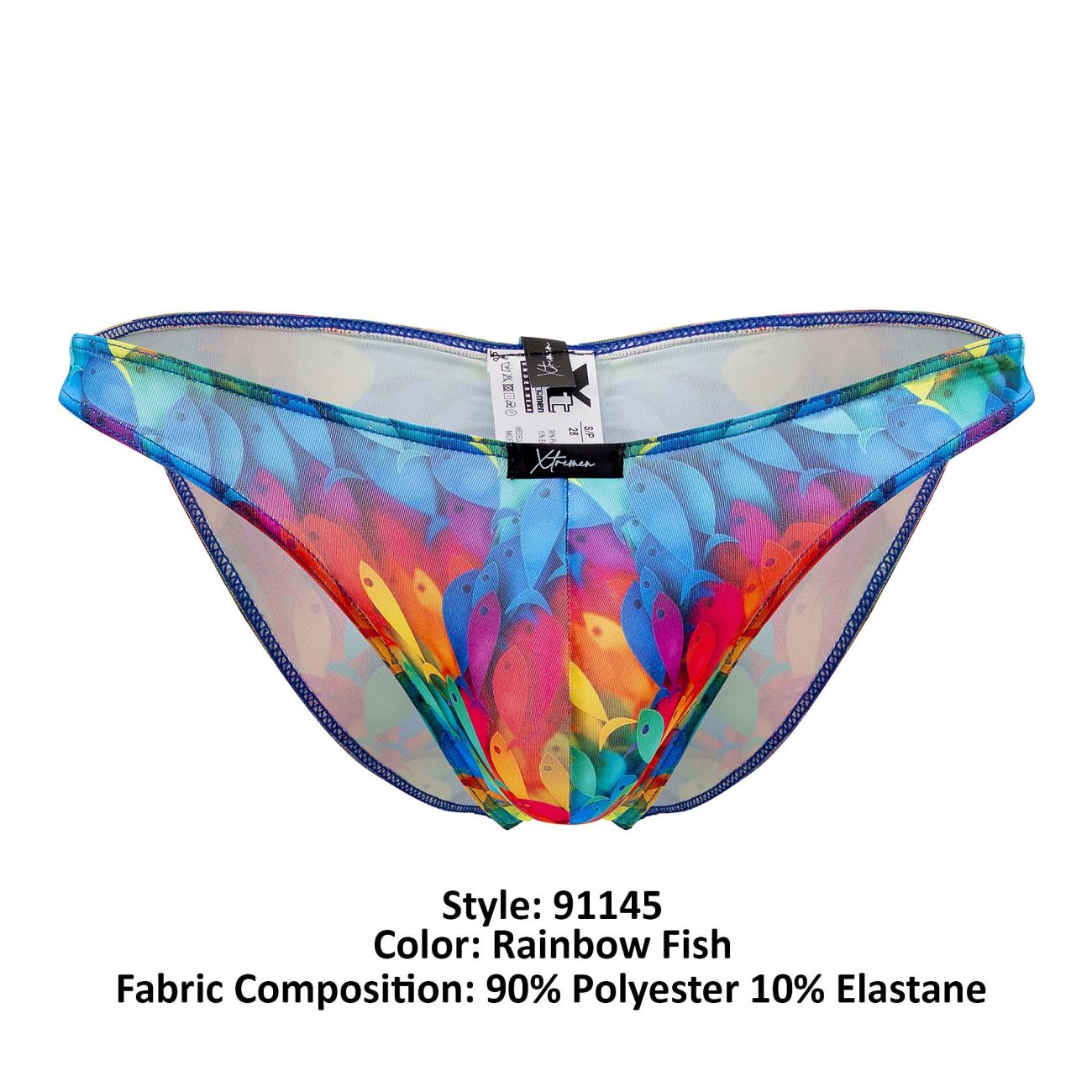 Bikini de microfibra estampado Xtremen 91145 con peces arcoíris en color