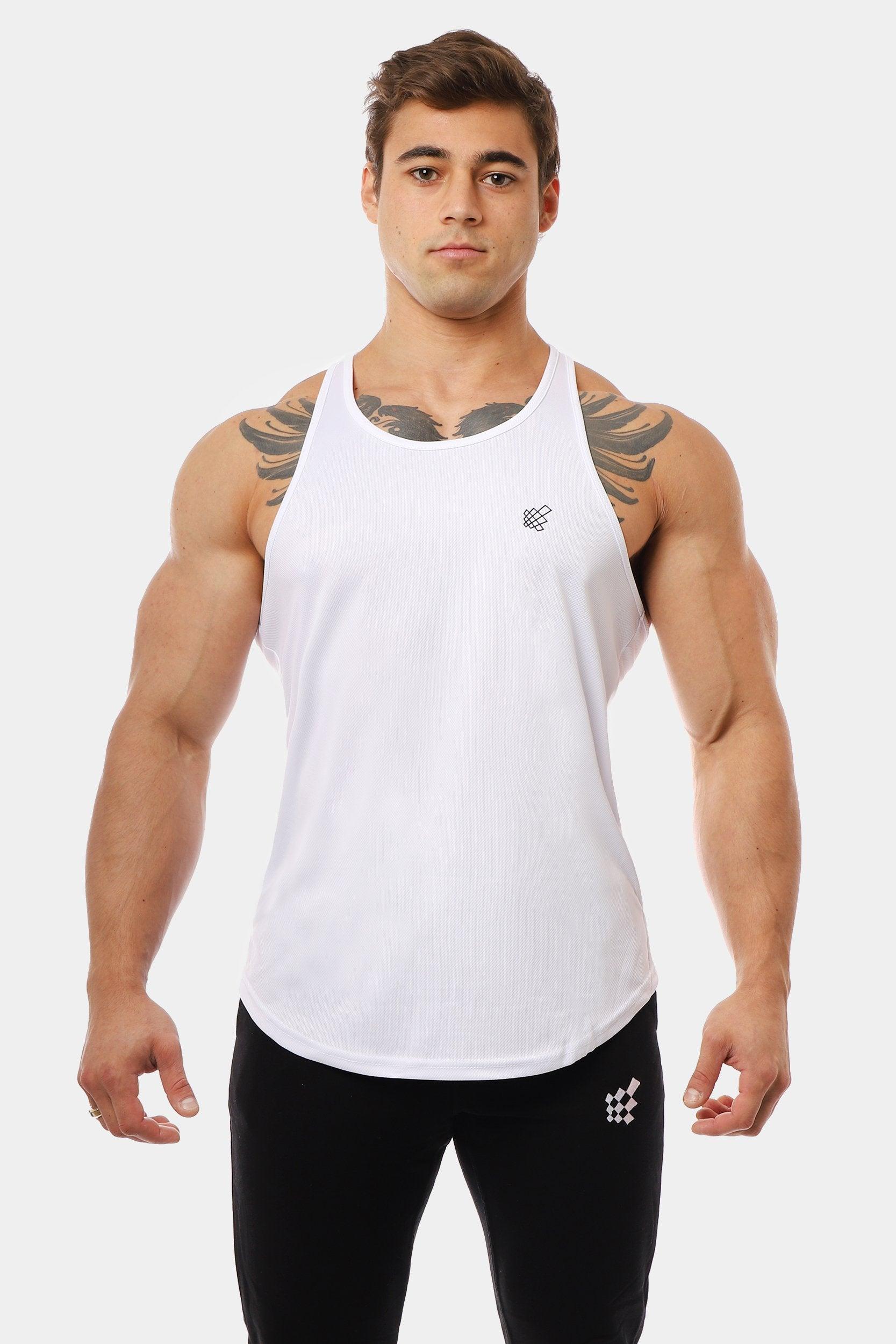 Dri-Fit Bodybuilding Workout Stringer - White