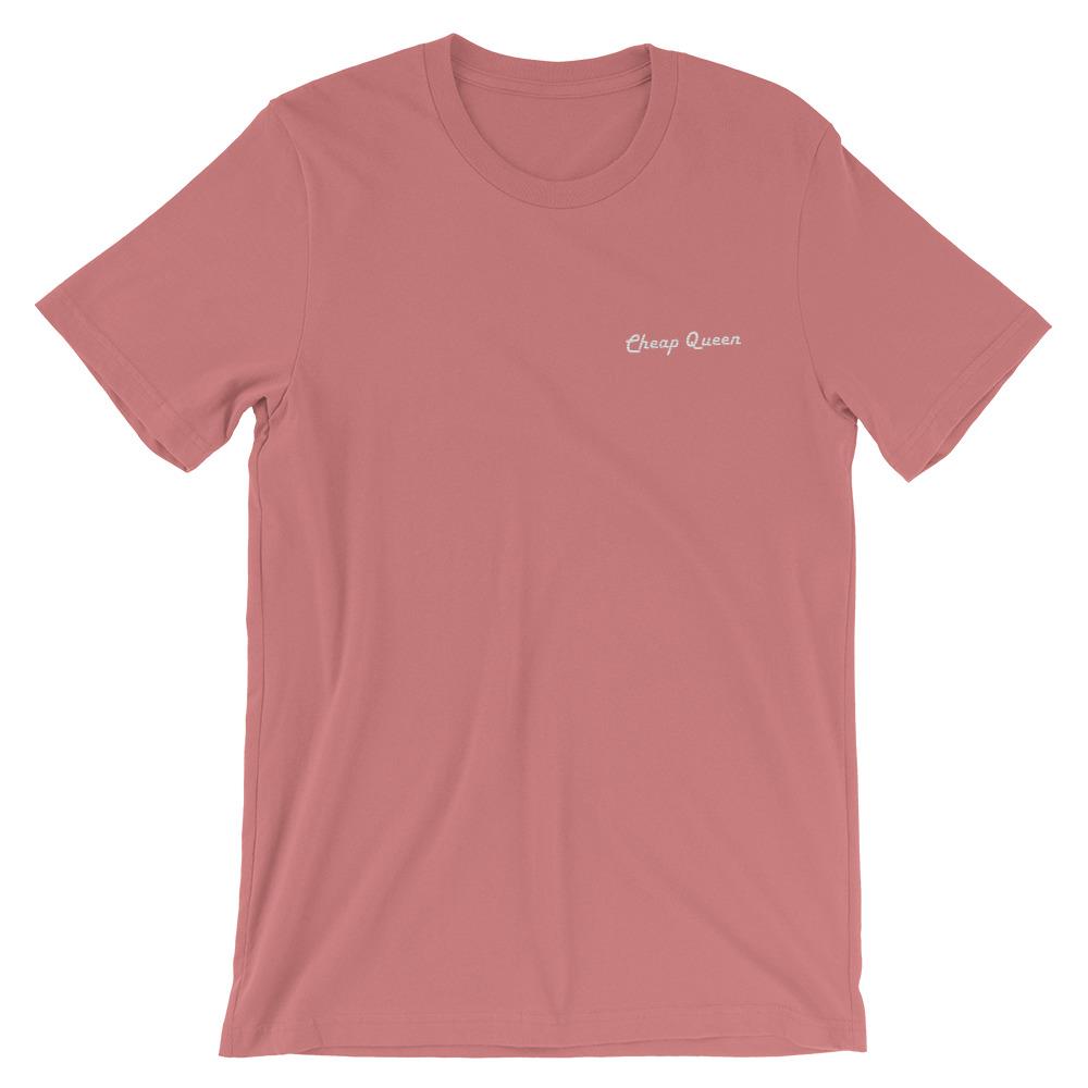 EMBROIDERED T-SHIRT / CHEAP QUEEN - DealByEthan.gay