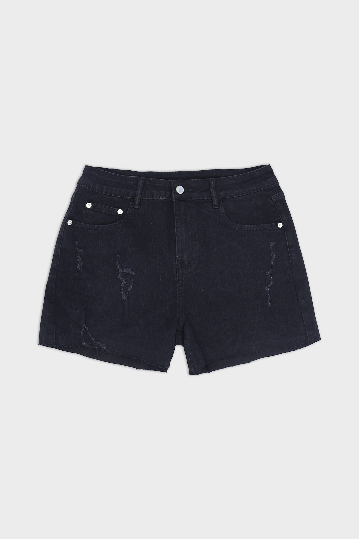 Rockstar Denim Raw Cut Short Shorts - Black - DealByEthan.gay