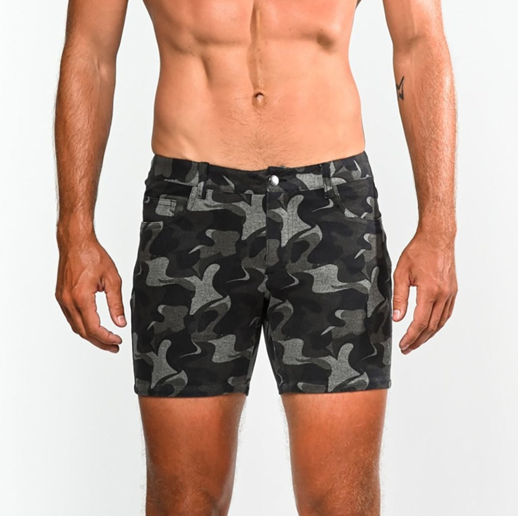 PRINTED STRETCH KNIT SHORT - DealByEthan.gay