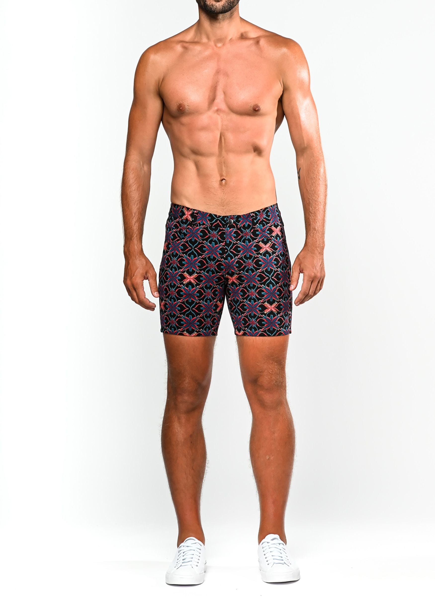 PRINTED STRETCH KNIT SHORT - DealByEthan.gay