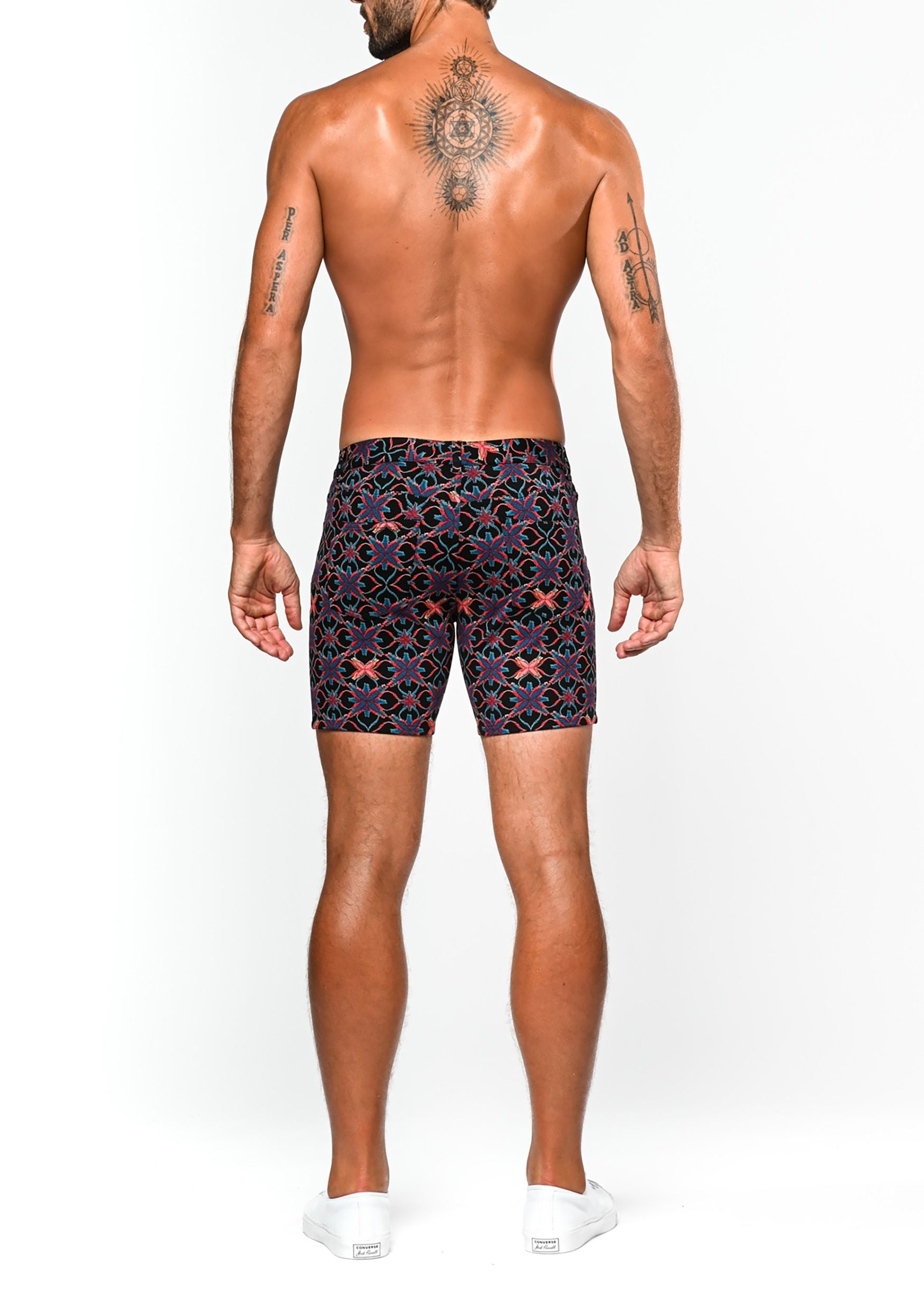 PRINTED STRETCH KNIT SHORT - DealByEthan.gay